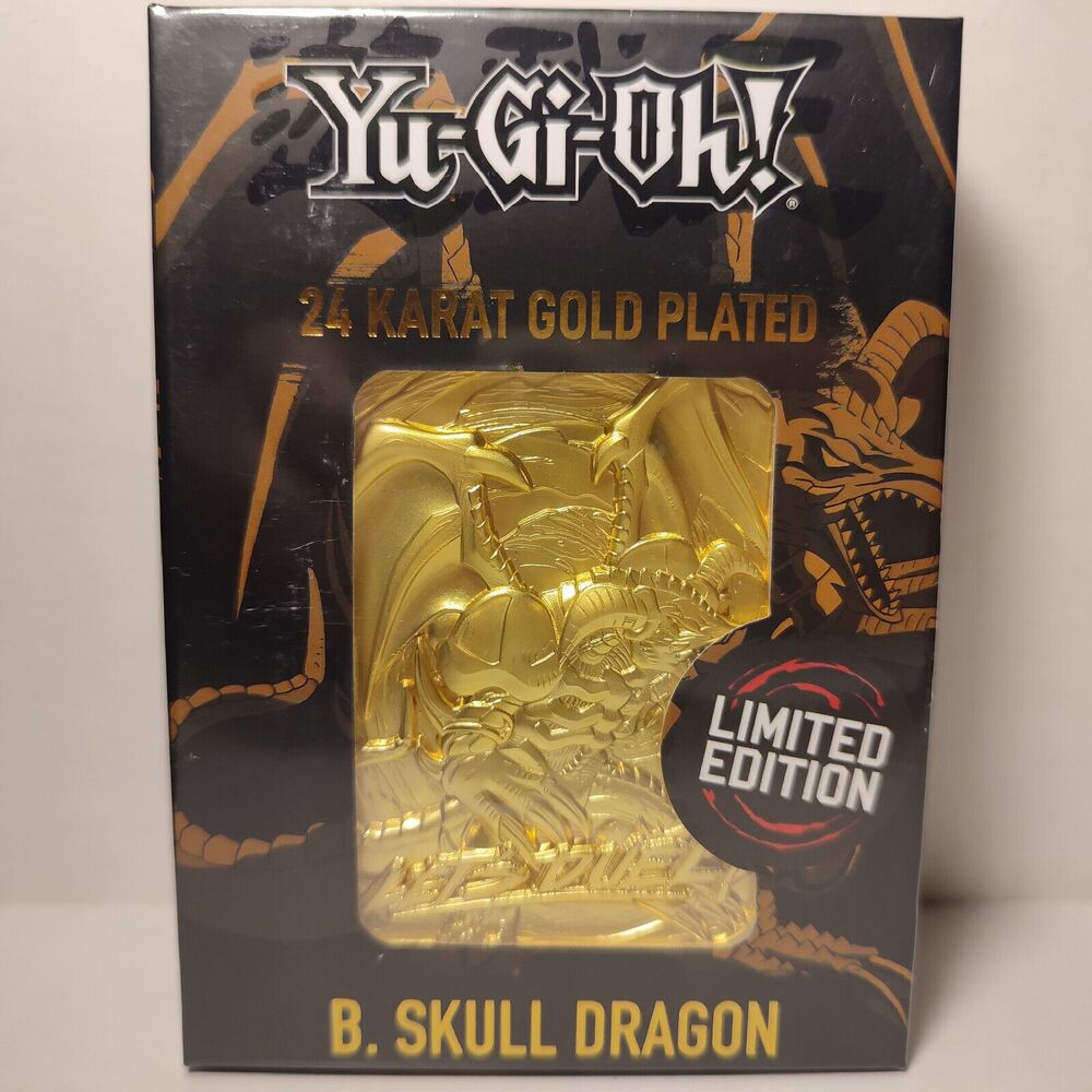 Yugioh Black Skull Dragon Metal Card 24k Gold Plated Official Figurine